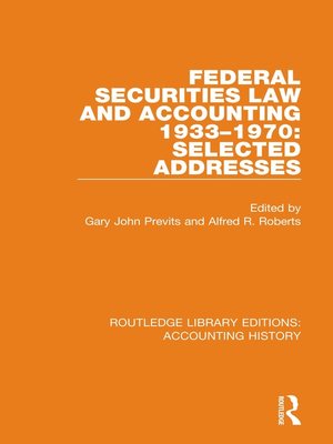 cover image of Federal Securities Law and Accounting 1933-1970